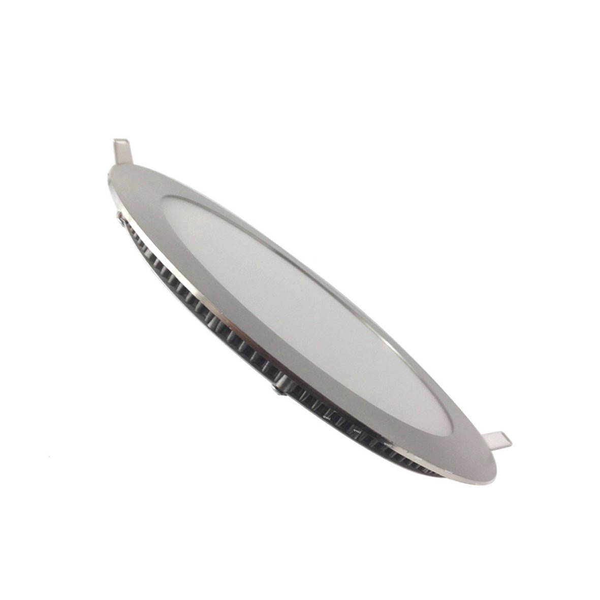 Pannello LED rotondo da incasso con cornice silver - per cartongesso e controsoffitto