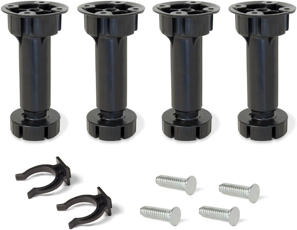 Piedini regolabili per mobili da cucina set 4 pezzi nero - variante 12 cm