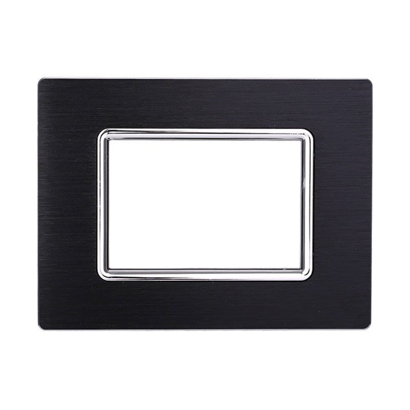 Placca Space in alluminio satinato compatibile con BTicino Living Light - Cornice frontale da incasso
