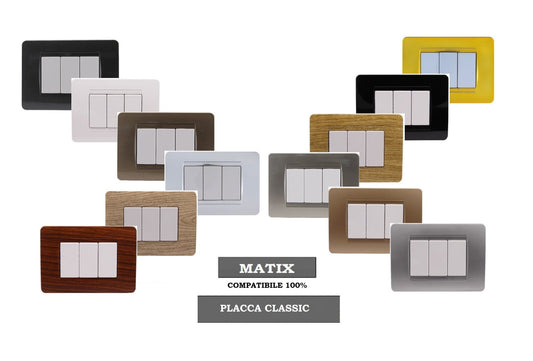 Placca Basic Classico tecnopolimero compatibile con BTicino Matix - Cornice frontale da incasso - BTicino Matix