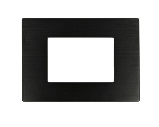 Placca Dynamic Slim in tecnopolimero effetto metallo satinato compatibile con BTicino Axolute - 3 Posti - Argento Satinato cod.7S