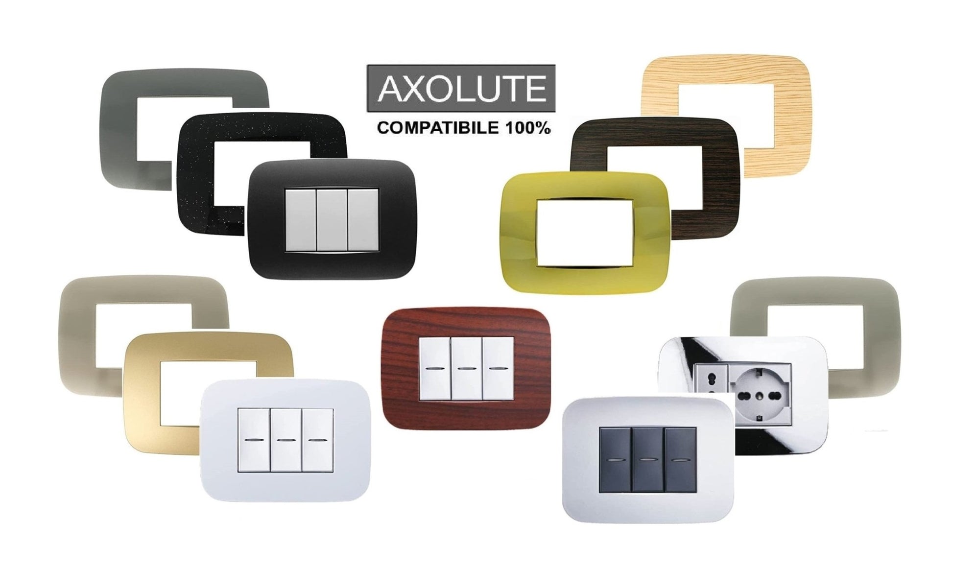 Placca Futura tecnopolimero compatibile con BTicino Axolute - Cornice frontale da incasso - BTicino Axolute