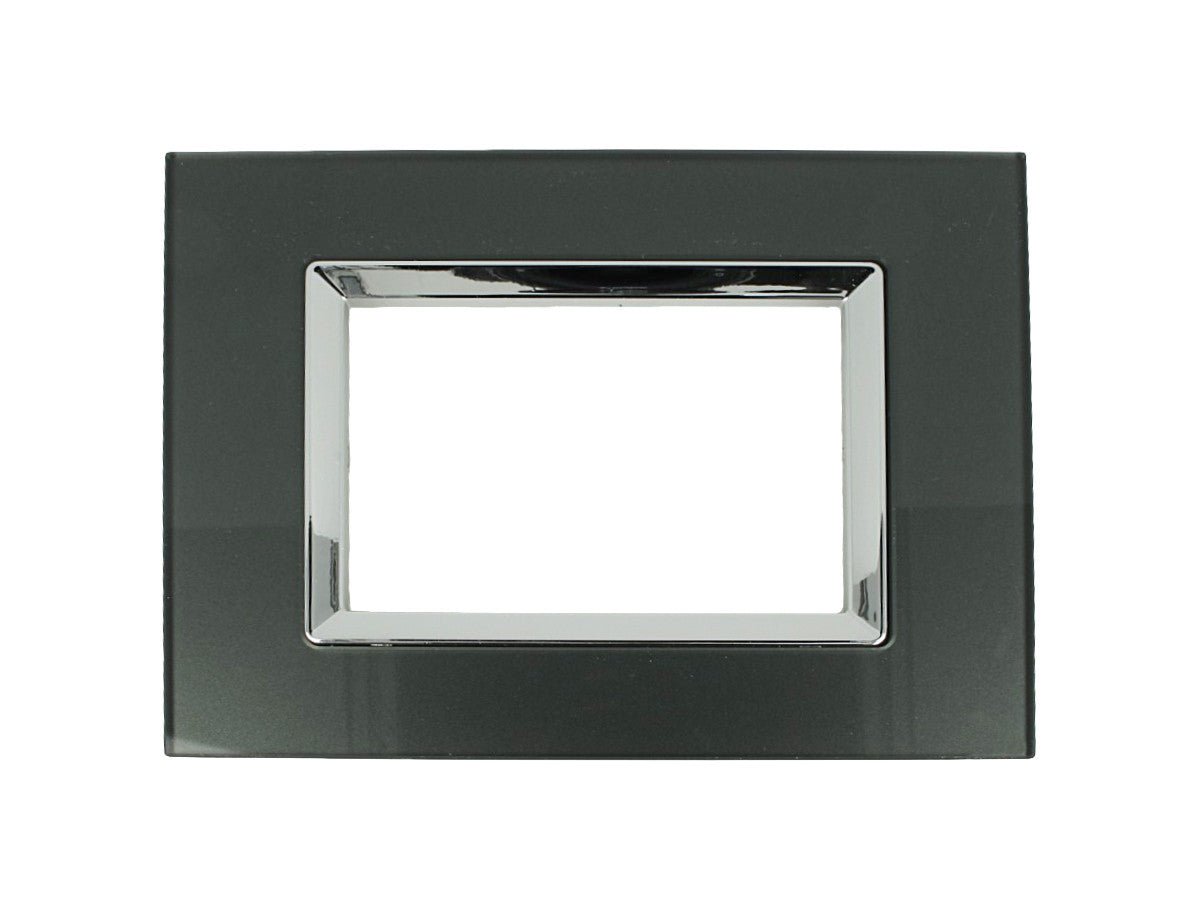Placca Deluxe in vetro lucido compatibile con Vimar Arke - Cornice frontale da incasso