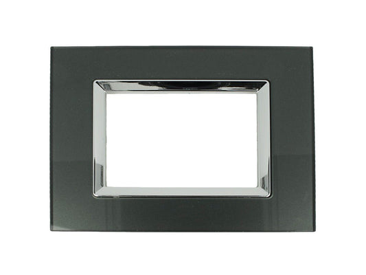 Placca Deluxe in vetro lucido compatibile con Vimar Arke - Cornice frontale da incasso