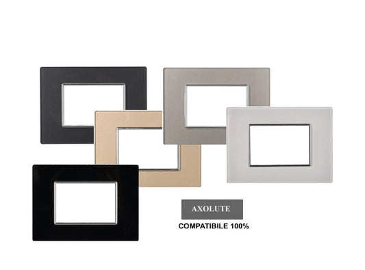 Placca Moon effetto vetro lucido compatibile con BTicino Axolute - Cornice frontale da incasso - BTicino Axolute
