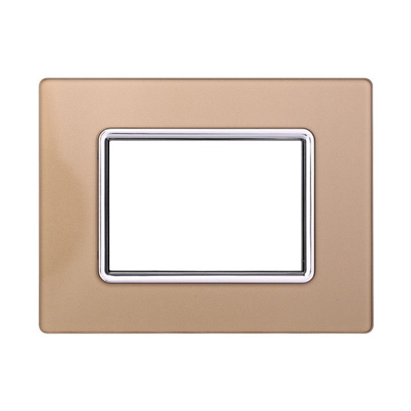 Placca Space in vetro lucido compatibile con BTicino Living Light - Cornice frontale da incasso