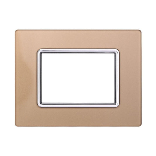 Placca Space in vetro lucido compatibile con BTicino Living Light - Cornice frontale da incasso