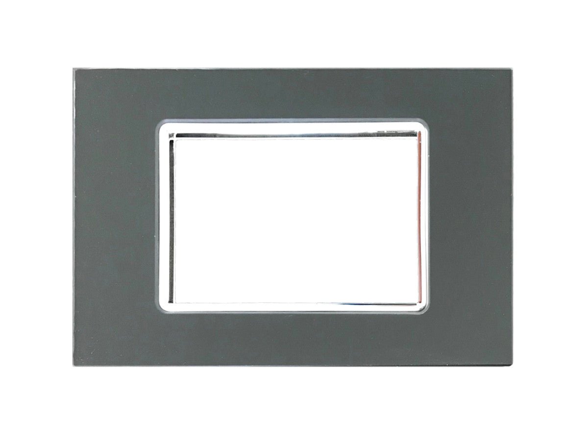 Placca Vitra in vetro lucido compatibile con Vimar Plana - Cornice frontale da incasso