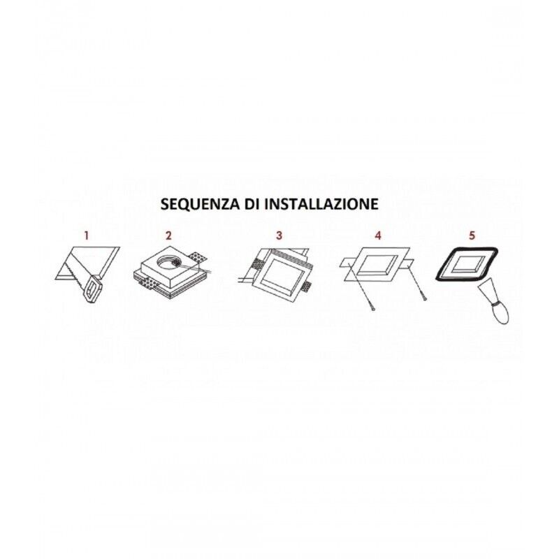 Portafaretto slim da incasso in gesso verniciabile GU10 GS-03 - Profilo sottile - immagine 3