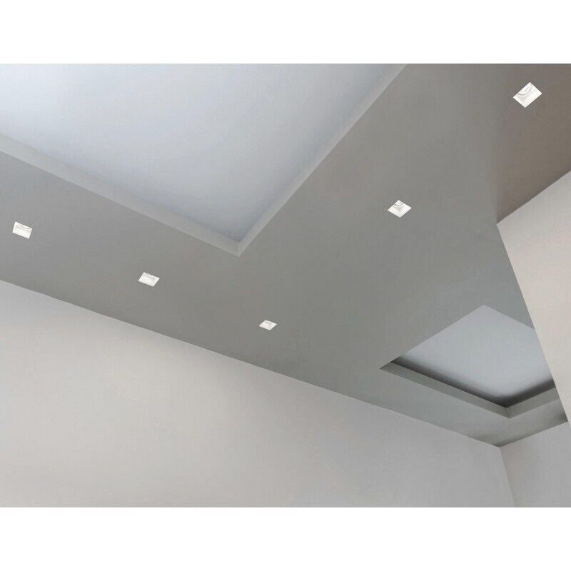 Portafaretto slim da incasso in gesso verniciabile GU10 GS-03 - Profilo sottile - immagine 5
