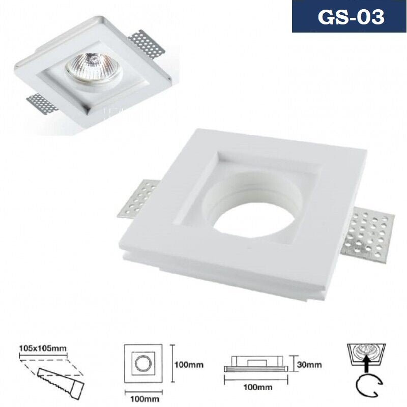 Portafaretto slim da incasso in gesso verniciabile GU10 GS-03 - Profilo sottile - immagine 1