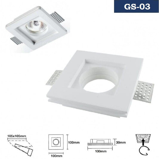Portafaretto slim da incasso in gesso verniciabile GU10 GS-03 - Profilo sottile - immagine 1