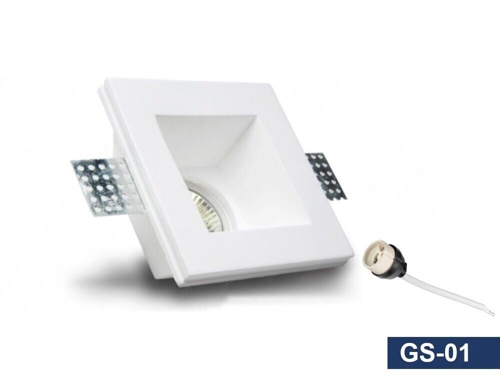Portafaretto da incasso in gesso verniciabile GU10 GS-01 - Faretto per cartongesso - immagine 4