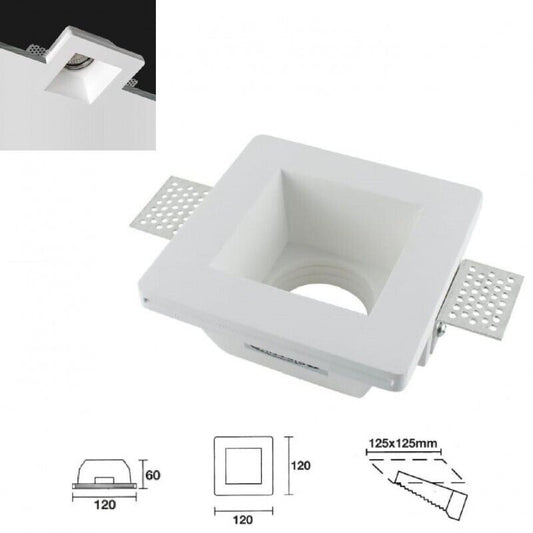 Portafaretto da incasso in gesso verniciabile GU10 GS-01 - Faretto per cartongesso - immagine 1