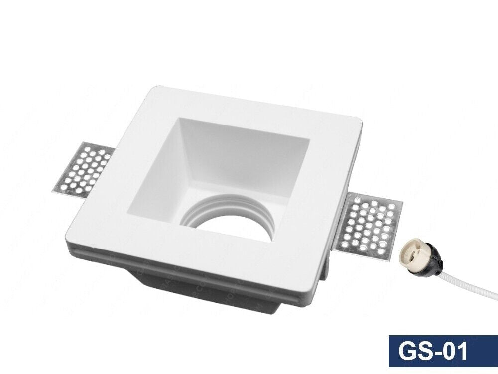 Portafaretto da incasso in gesso verniciabile GU10 GS-01 - Faretto per cartongesso - immagine 3