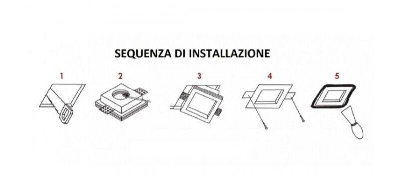 Portafaretto rotondo da incasso in gesso verniciabile GU10 GS-04 - Faretto per cartongesso - immagine 7