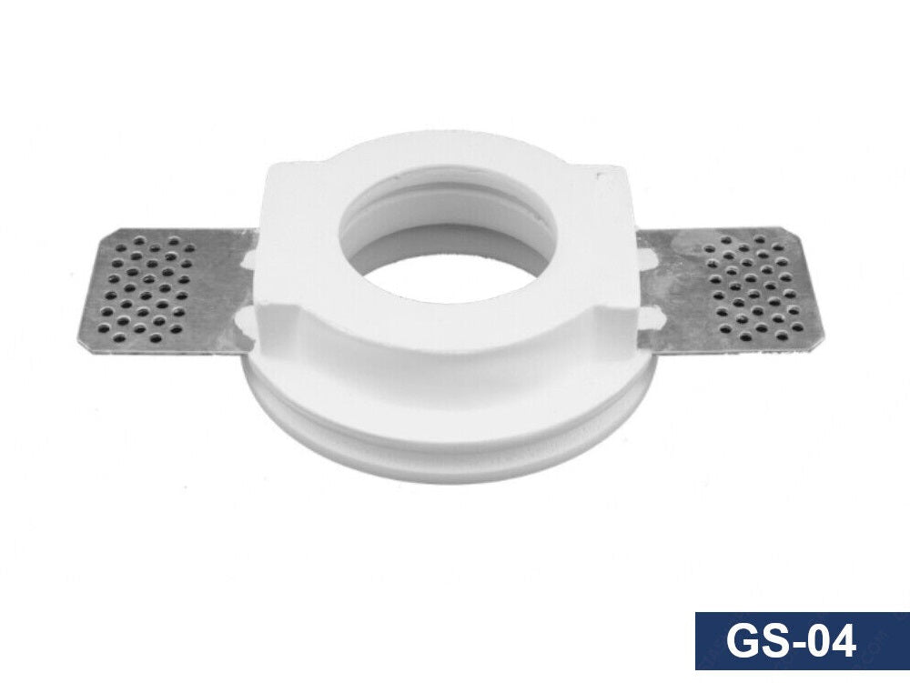 Portafaretto rotondo da incasso in gesso verniciabile GU10 GS-04 - Faretto per cartongesso - immagine 6