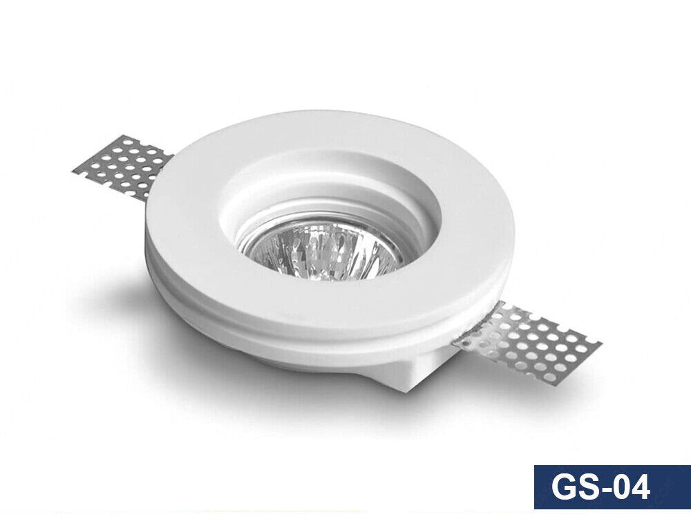 Portafaretto rotondo da incasso in gesso verniciabile GU10 GS-04 - Faretto per cartongesso - immagine 5