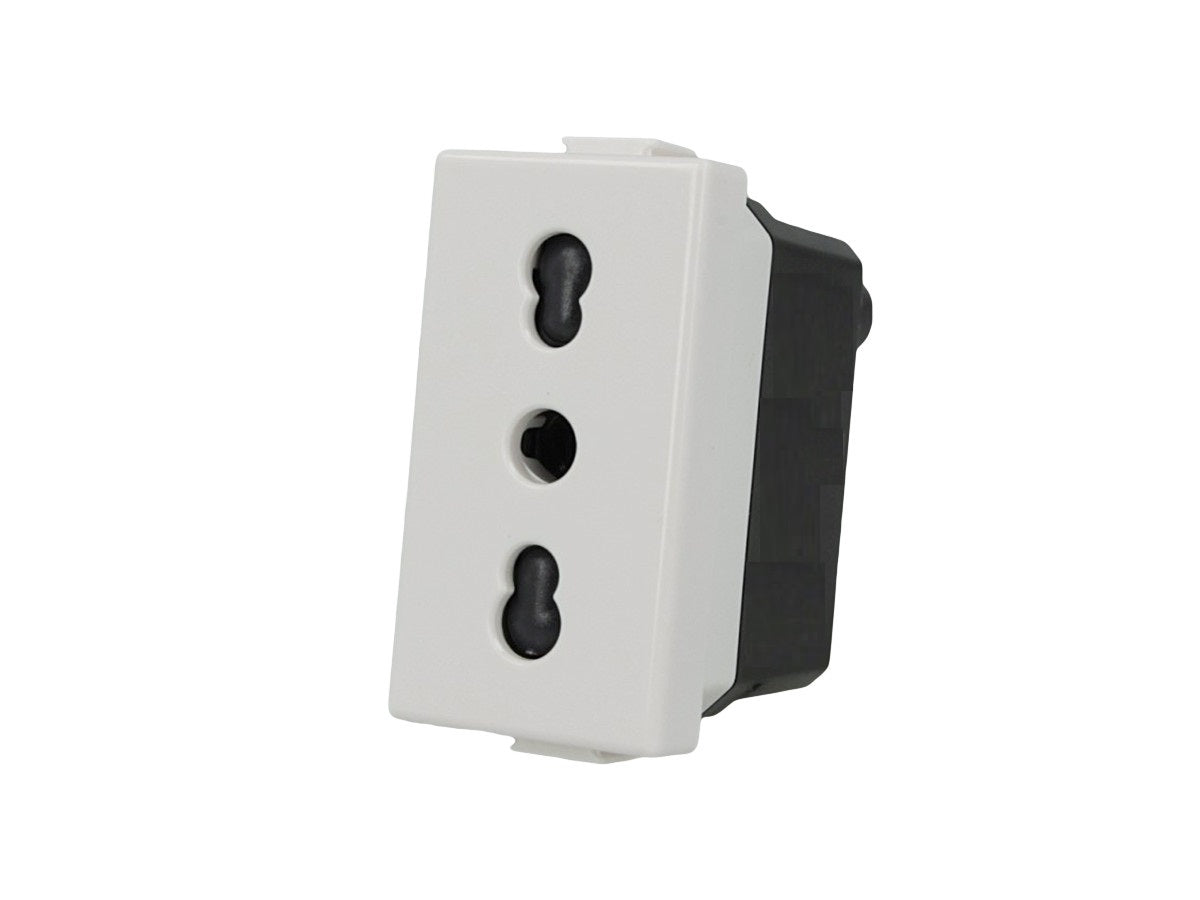 Presa bipasso 2P+T 10/16A compatibile con BTicino Matix - Bianco - Modulo da incasso