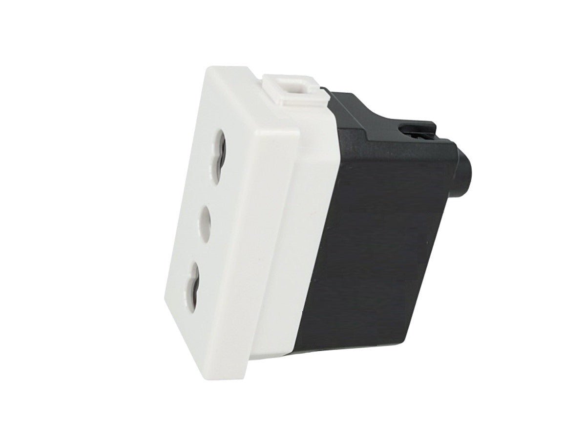 Presa bipasso 2P+T 10/16A compatibile con BTicino Matix - Bianco - Modulo da incasso