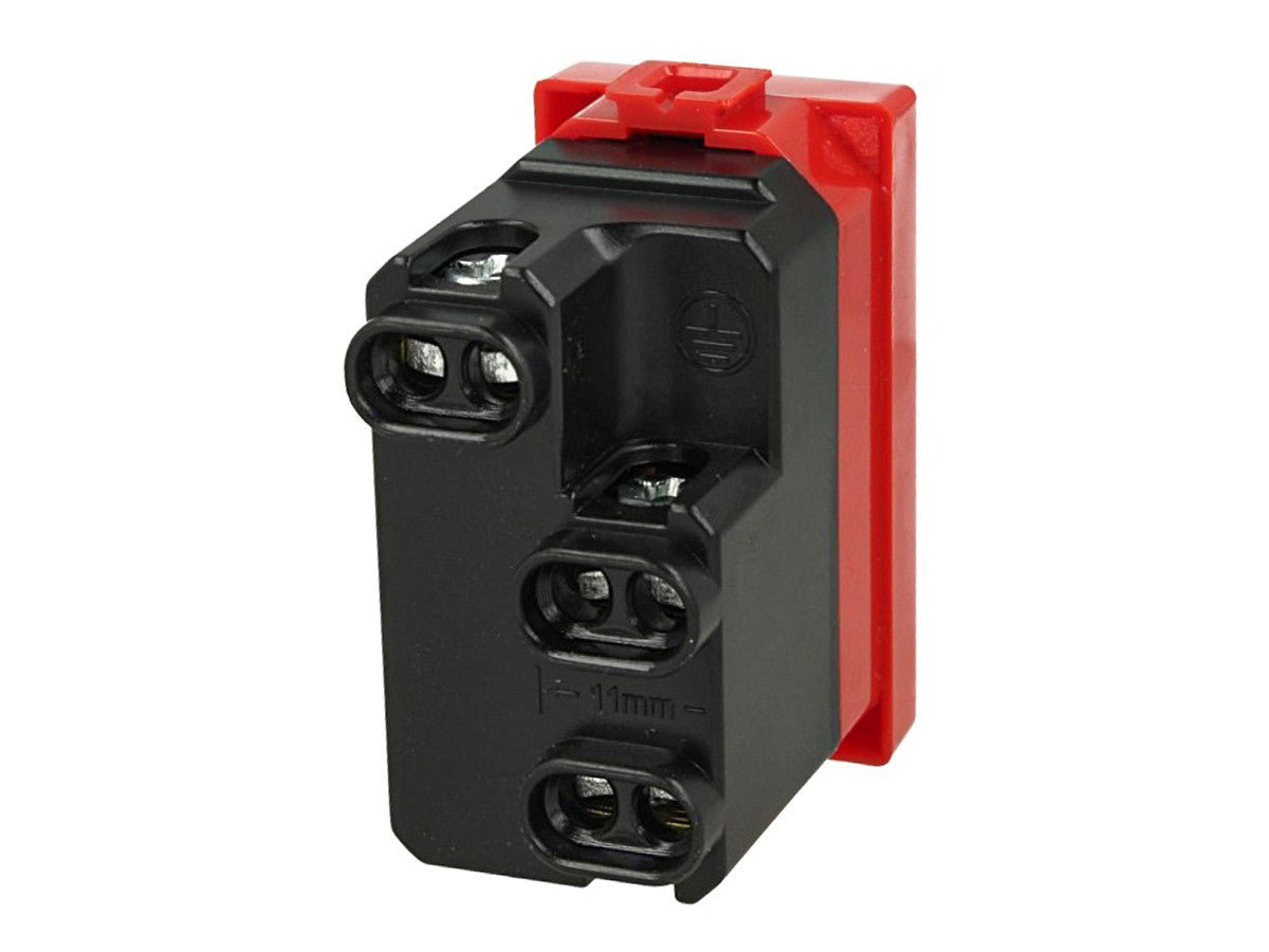 Presa bipasso 2P+T 10/16A compatibile con BTicino Matix - Rosso - Modulo da incasso