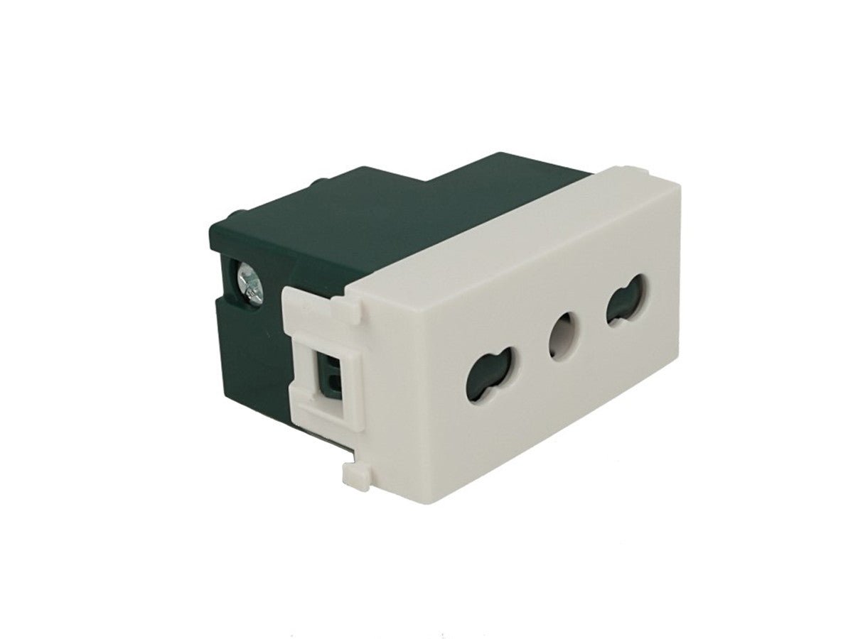 Presa bipasso 2P+T 10/16A compatibile con Vimar Plana - Bianco - Modulo da incasso