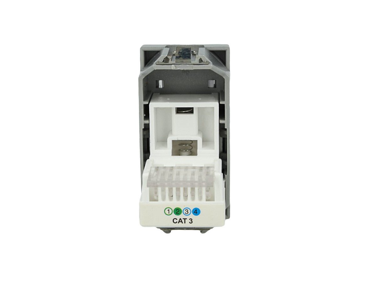 Presa telefonica RJ11 compatibile con BTicino Axolute - Bianco - modulo da incasso per supporto e placca compatibile
