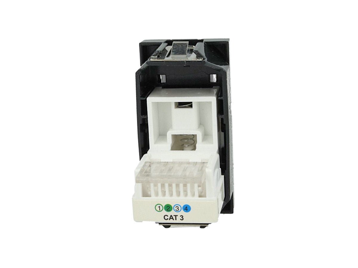 Presa telefonica RJ11 compatibile con BTicino Axolute - Bianco - modulo da incasso per supporto e placca compatibile