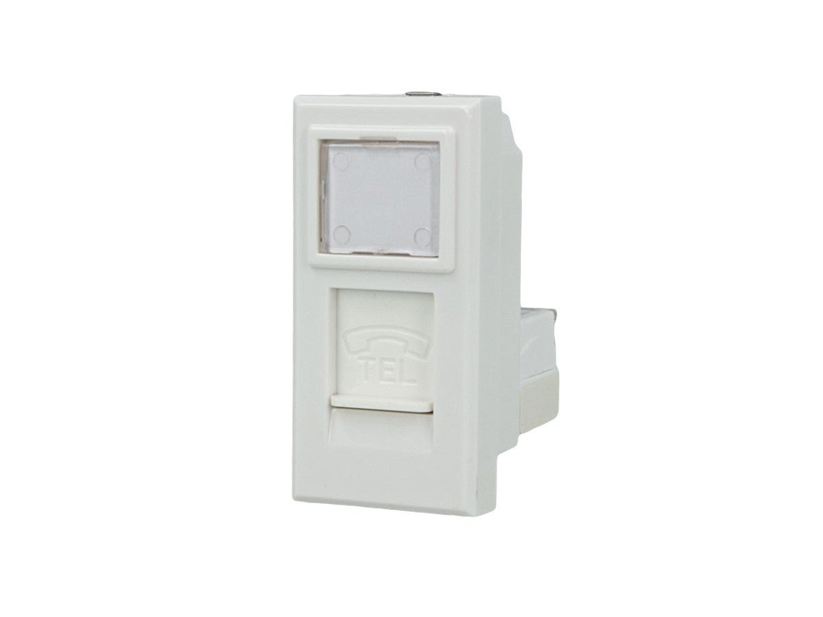 Presa telefonica RJ11 compatibile con BTicino Axolute - Bianco - modulo da incasso per supporto e placca compatibile