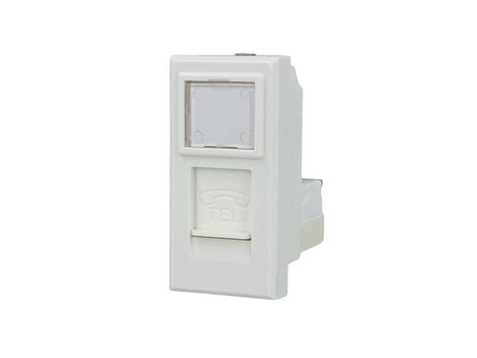 Presa telefonica RJ11 compatibile con BTicino Axolute - Bianco - modulo da incasso per supporto e placca compatibile