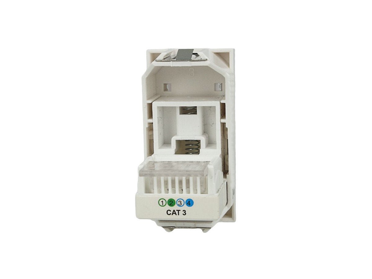 Presa telefonica RJ11 compatibile con BTicino Axolute - Bianco - modulo da incasso per supporto e placca compatibile