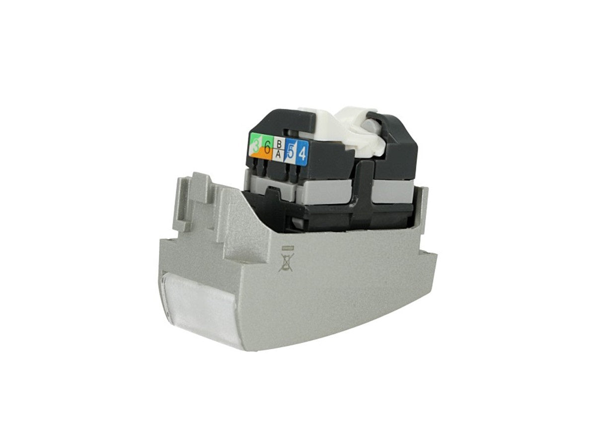Presa dati RJ45 Cat 5e UTP compatibile con BTicino Living Light e Living International - Bianco - modulo da incasso per supporto e placca compatibile