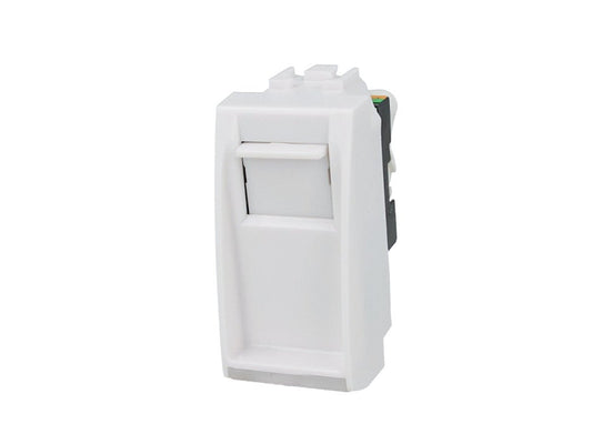 Presa dati RJ45 Cat 5e UTP compatibile con BTicino Living Light e Living International - Bianco - modulo da incasso per supporto e placca compatibile