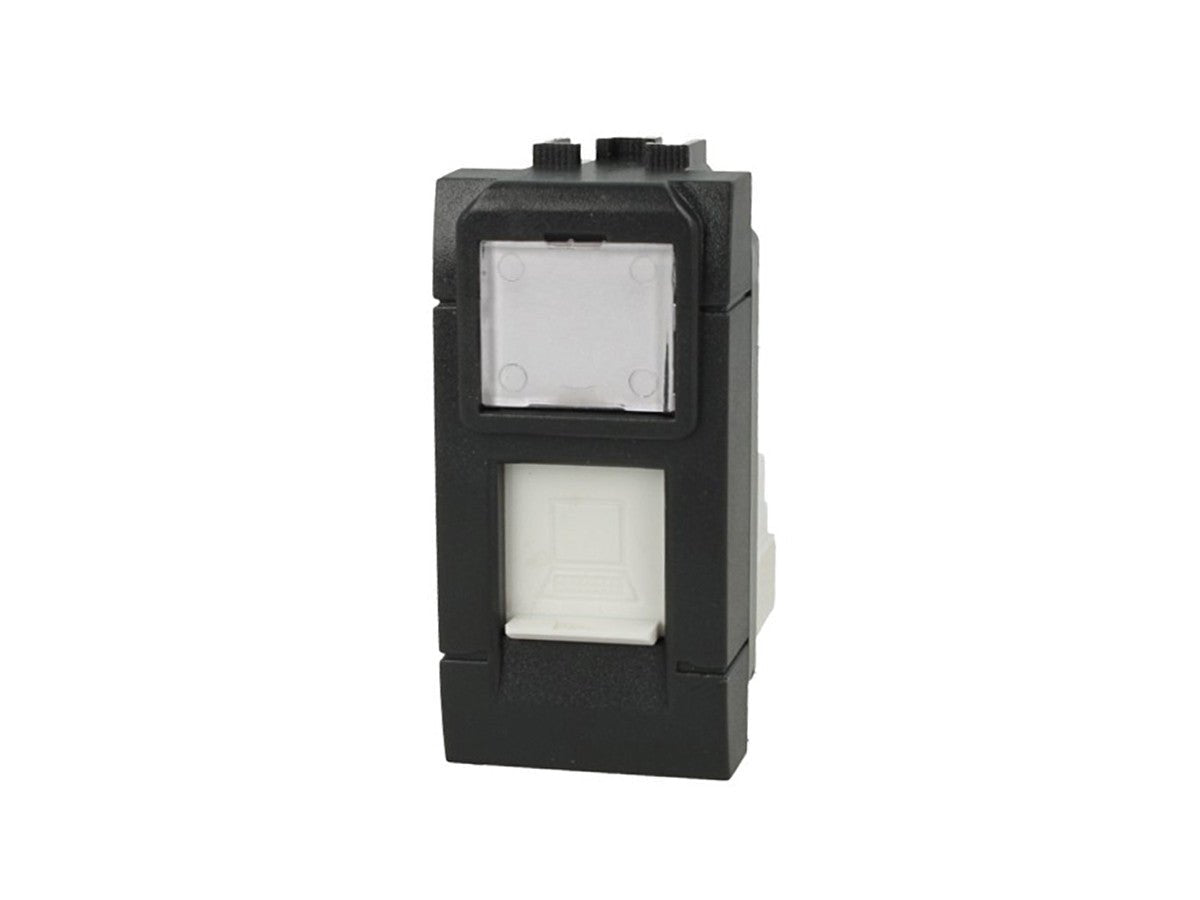 Presa dati RJ45 Cat 5e UTP compatibile con BTicino Living Light e Living International - Bianco - modulo da incasso per supporto e placca compatibile