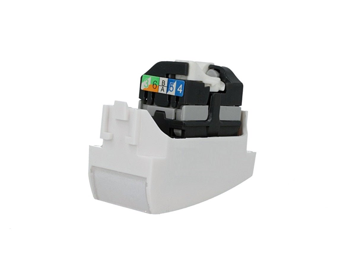 Presa dati RJ45 Cat 5e UTP compatibile con BTicino Living Light e Living International - Bianco - modulo da incasso per supporto e placca compatibile - Silver Tech
