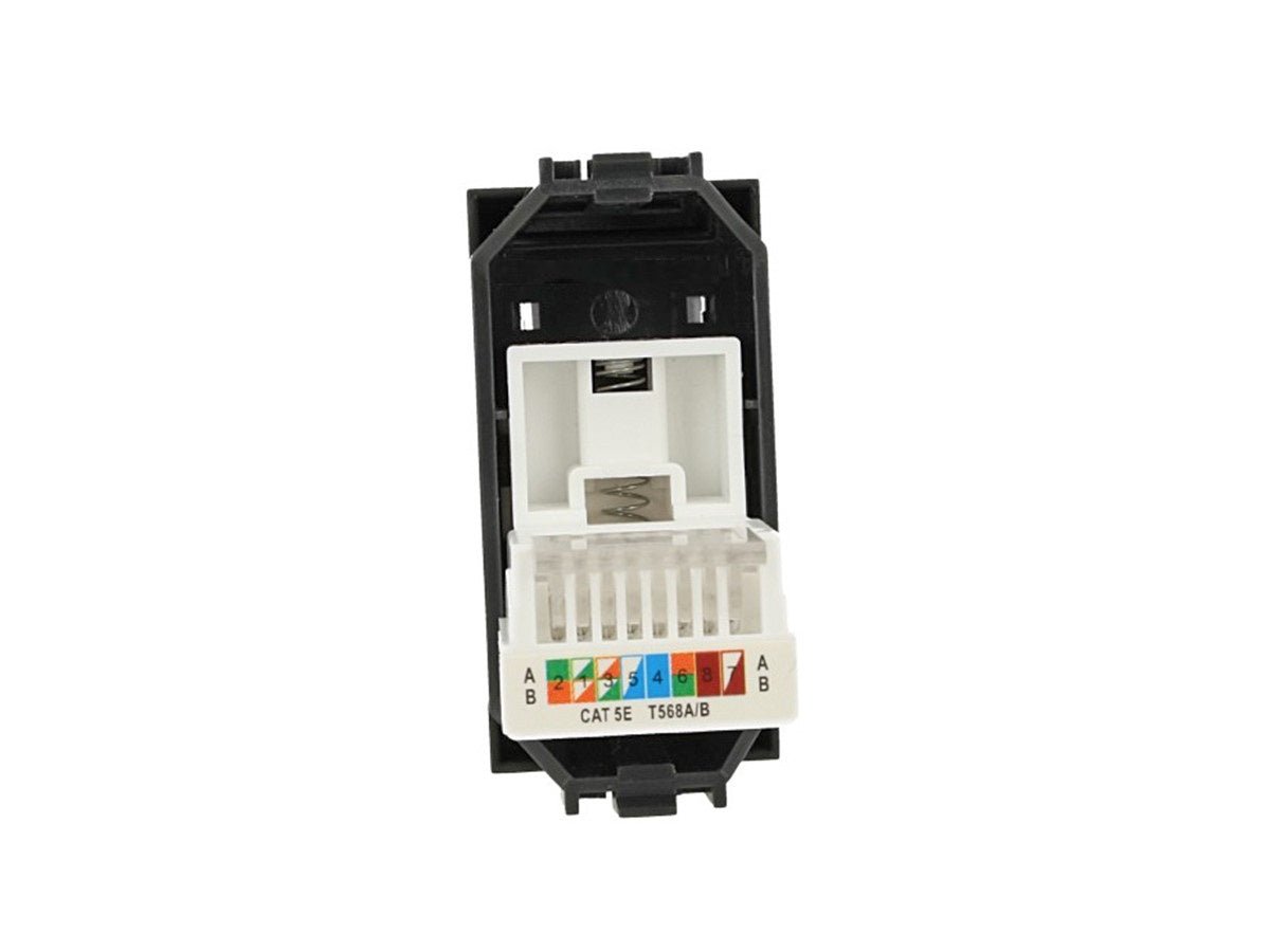 Presa dati RJ45 Cat 5e UTP compatibile con BTicino Living Light e Living International - Bianco - modulo da incasso per supporto e placca compatibile