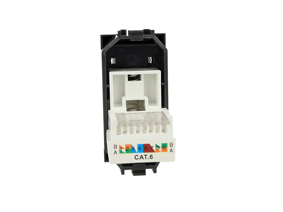 Presa dati RJ45 Cat 6 UTP compatibile con BTicino Living Light e Living International - Bianco - modulo da incasso per supporto e placca compatibile