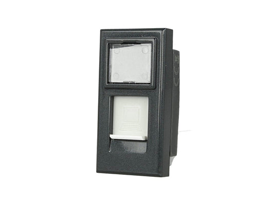 Presa dati RJ45 Cat 5e UTP compatibile con BTicino Axolute - Bianco - modulo da incasso per supporto e placca compatibile - Nero