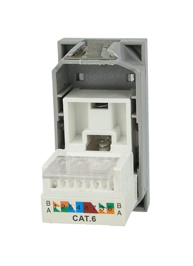 Presa dati RJ45 Cat 6 UTP compatibile con BTicino Axolute - Bianco - modulo da incasso per supporto e placca compatibile