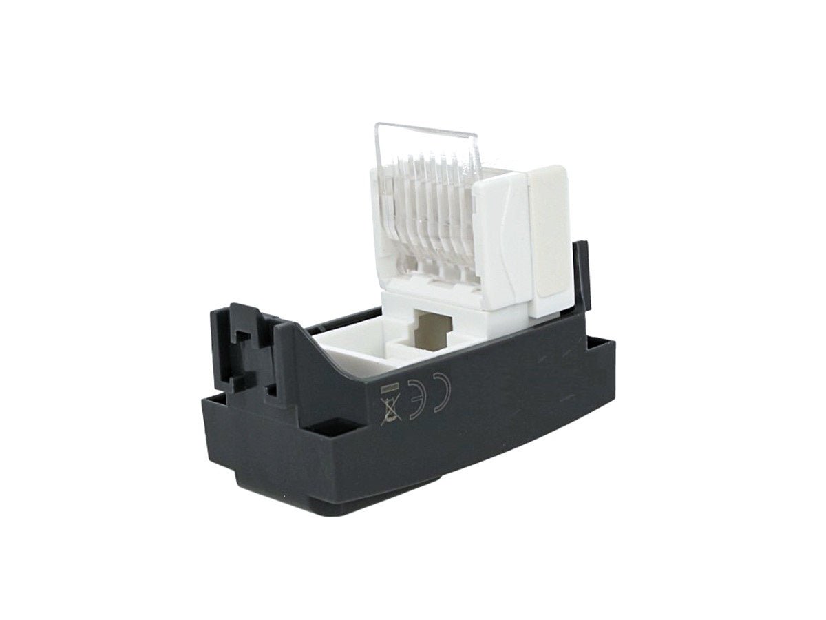 Presa telefonica RJ11 compatibile con BTicino Living Light e Living International - Bianco - modulo da incasso per supporto e placca compatibile