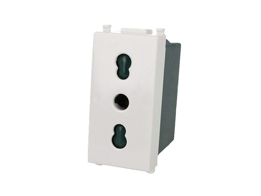 Presa bipasso 2P+T 10/16A compatibile con Vimar Arke - Bianco - Modulo da incasso
