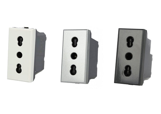 Presa bipasso 2P+T 10/16A compatibile con BTicino Axolute - Modulo da incasso