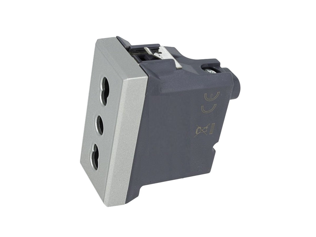Presa bipasso 2P+T 10/16A compatibile con BTicino Axolute - Modulo da incasso