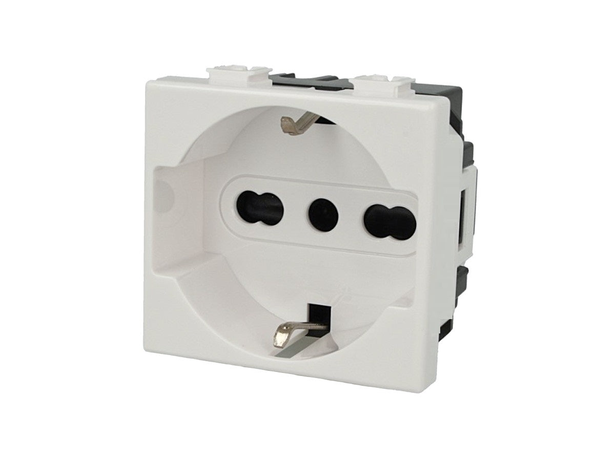 Presa Schuko 2P+T 16A compatibile con BTicino Matix - Modulo da incasso