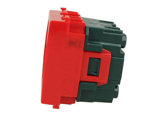 Presa Schuko 2P+T 16A compatibile con Vimar Plana - Rosso - Modulo da incasso