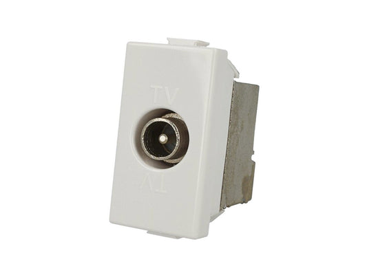 Presa TV terminale maschio compatibile con BTicino Matix - modulo da incasso per supporto e placca compatibile