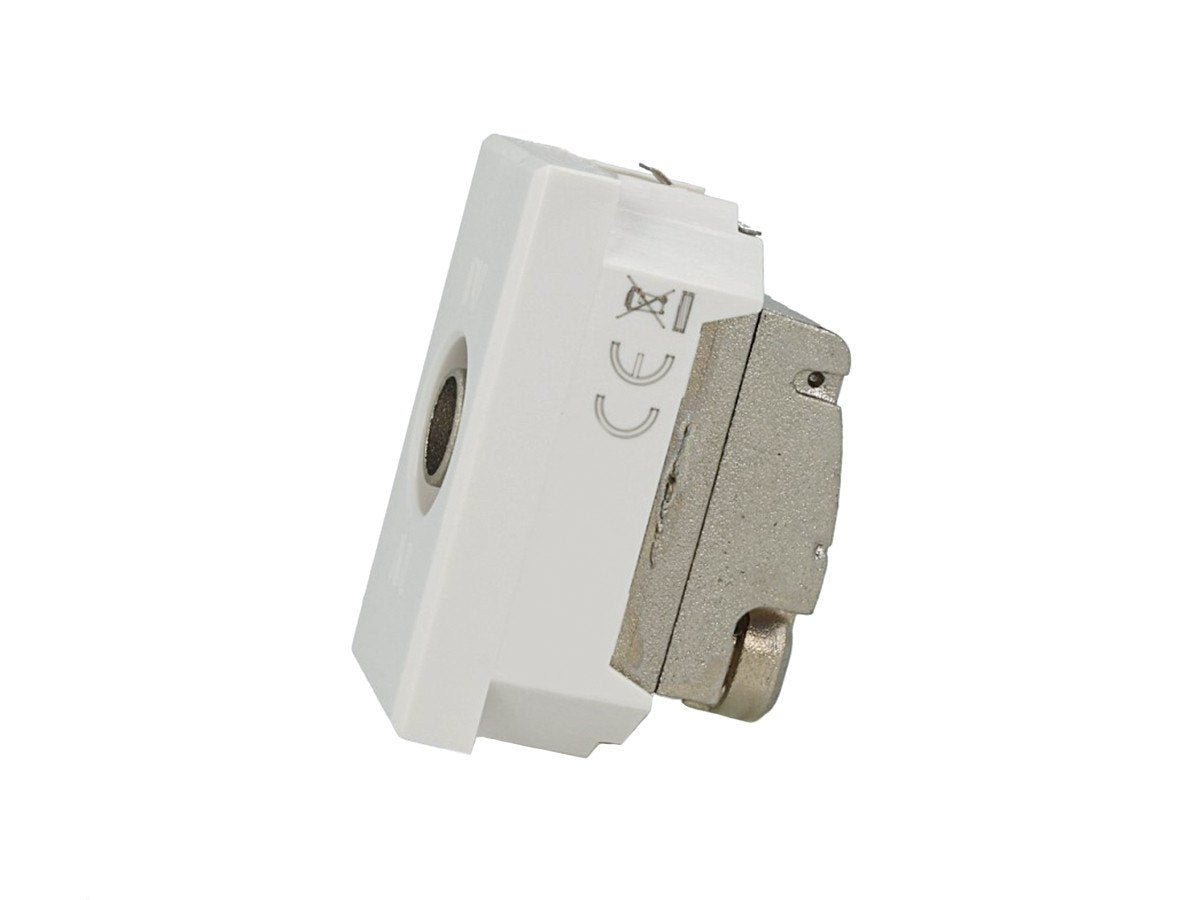 Presa TV passante maschio compatibile con BTicino Axolute - Bianco - modulo da incasso per supporto e placca compatibile