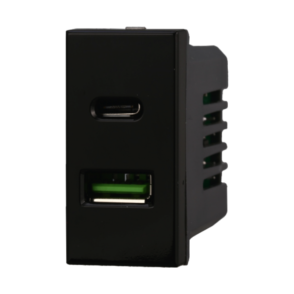 Modulo caricatore USB A + USB-C 3,1A compatibile con BTicino Axolute - Modulo da incasso