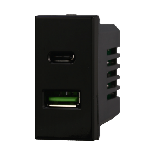 Modulo caricatore USB A + USB-C 3,1A compatibile con BTicino Axolute - Modulo da incasso