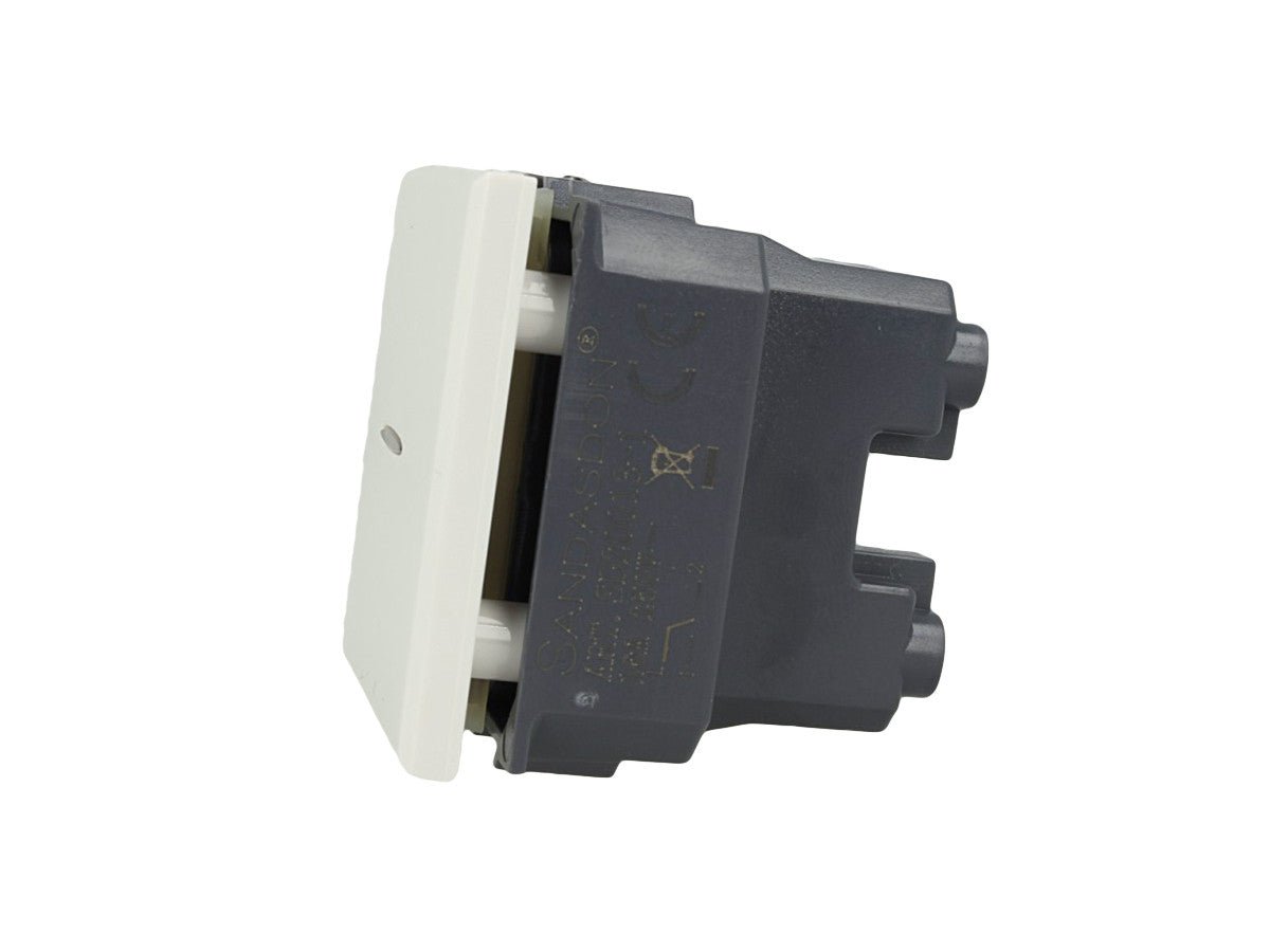 Pulsante assiale 2 moduli 1P compatibile con BTicino Axolute - modulo da incasso per supporto e placca compatibile